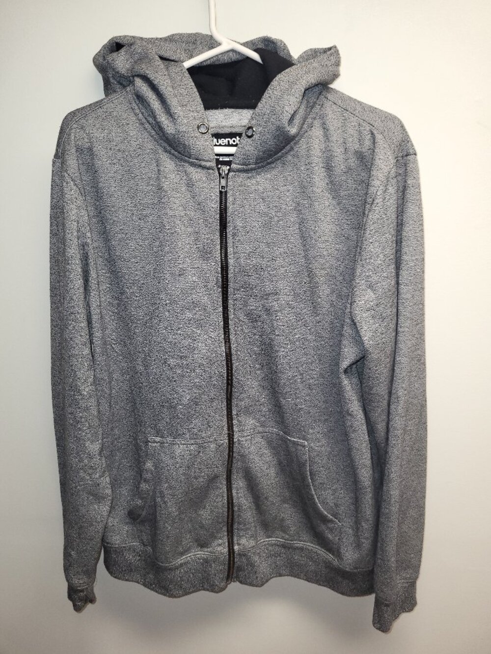 Bluenotes Gray Zip Up Hoodie Size L/G Full Zip Hooded Sweatshirt